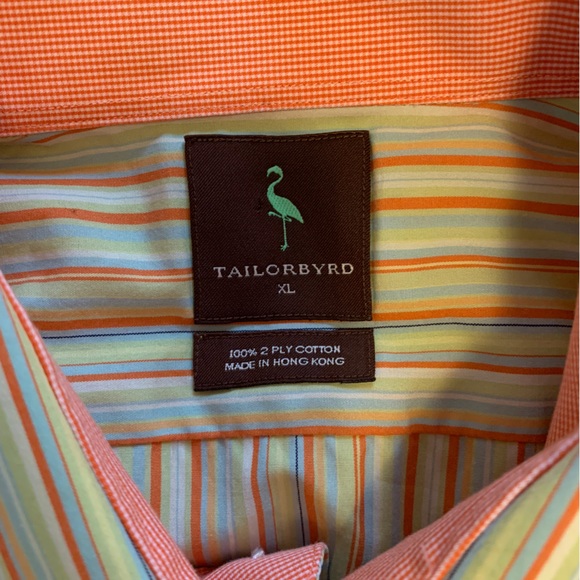 Men's TaylorByrd Button-Down Shirt in Citrus Green’s, Lt Blue and Coral Size XL - Picture 4 of 8